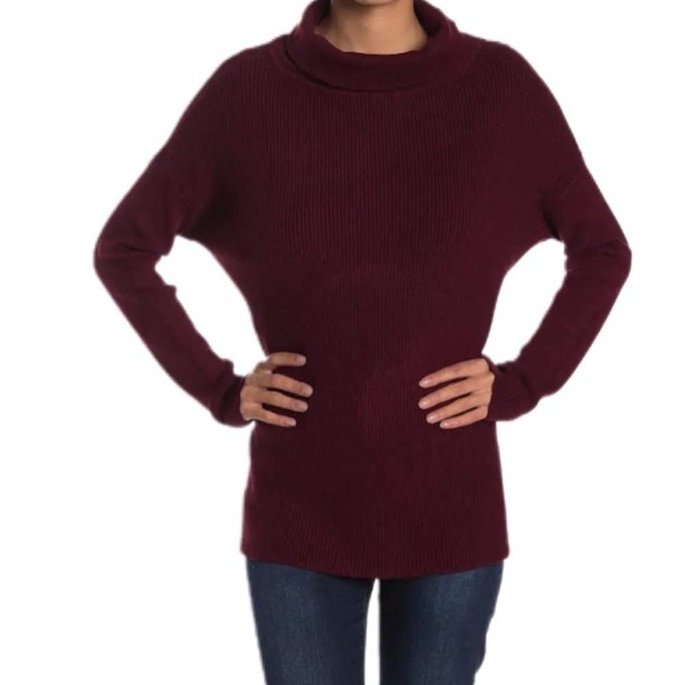 Devotion by Cyrus Cowlneck Ribbed Tunic Sweater